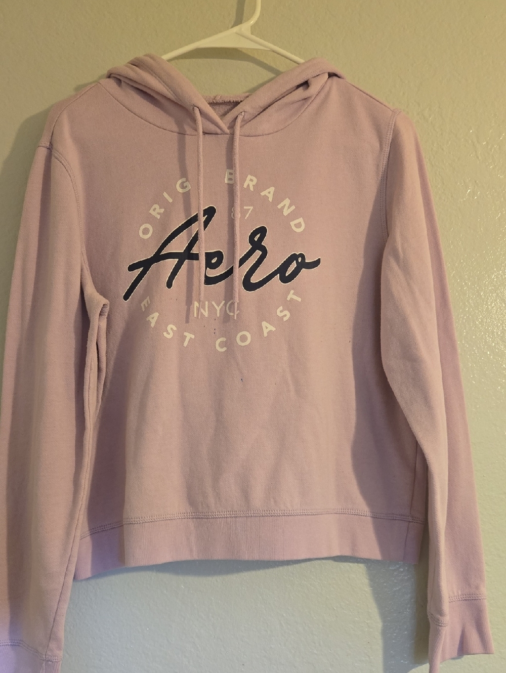 Aeropostale Lavender Pullover Hoodie with Chest Script